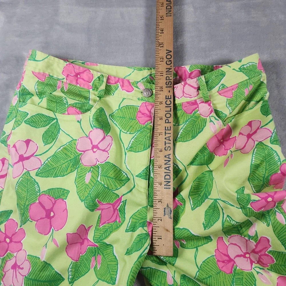 Lilly Pulitzer Pants Womens 8 Tropical Hibiscus White Label VTG Preppy‎ - Picture 3 of 6